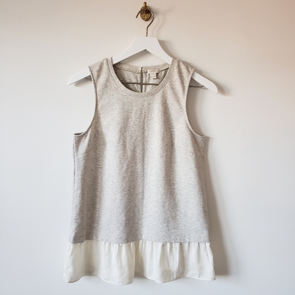 J. Crew Grey Sleeveless Blouse | Ruffle Hem | XS - Picture 10 of 10